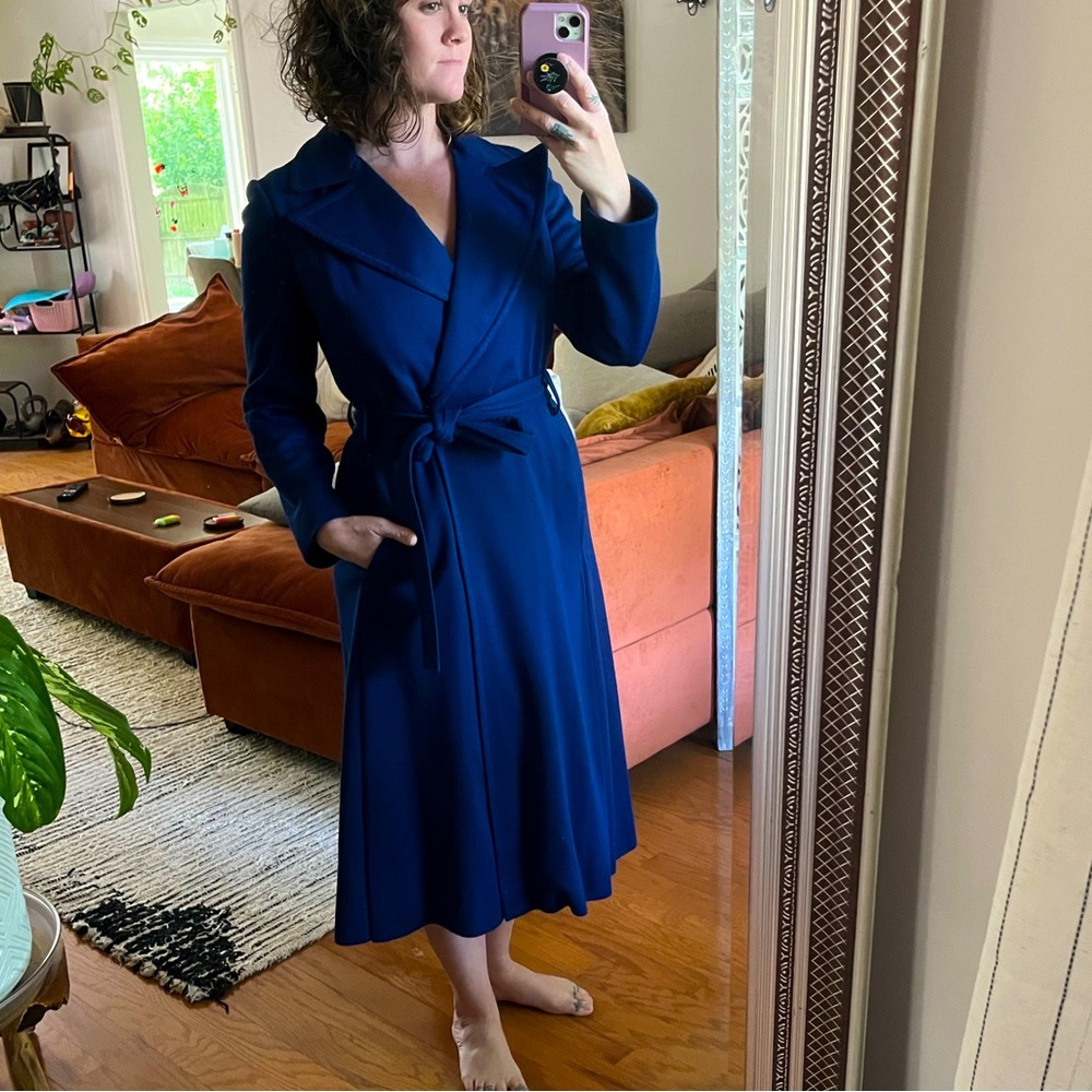 ILGWU union made 70’s vintage trench coat, Blue